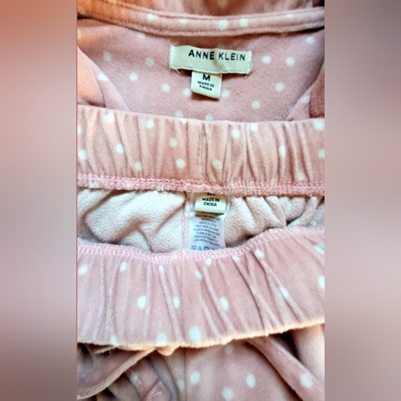 ANNE KLEIN WOMEN'S "I LOVE LUCY" PINK W/WHITE POLKA DOT PAJAMA SET SZ MED - Picture 8 of 9